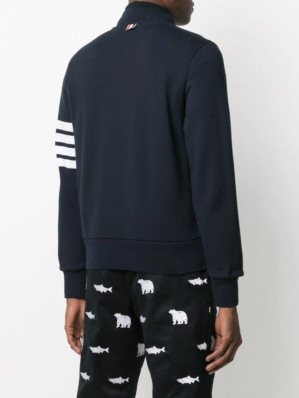 Thom Browne 4 Bar stripe zip up sweatshirt sport jackets & windbreakers of men 4 Thom Browne 4-Bar stripe zip-up sweatshirt