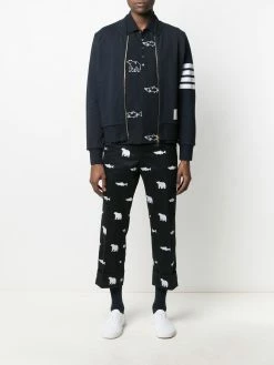 Thom Browne 4-Bar stripe zip-up sweatshirt