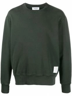 Thom Browne logo-patch cotton sweatshirt