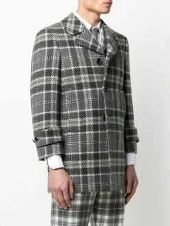 Thom Browne check cashmere single-breasted coat