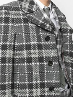 Thom Browne check cashmere single-breasted coat