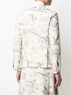 Thom Browne Sketch pattern single breasted blazer jacket blazers of men 8 Thom Browne sketch-pattern single-breasted blazer jacket