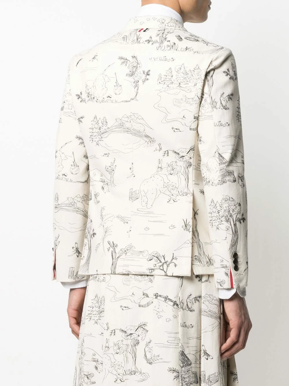 Thom Browne Sketch pattern single breasted blazer jacket blazers of men 4 Thom Browne sketch-pattern single-breasted blazer jacket