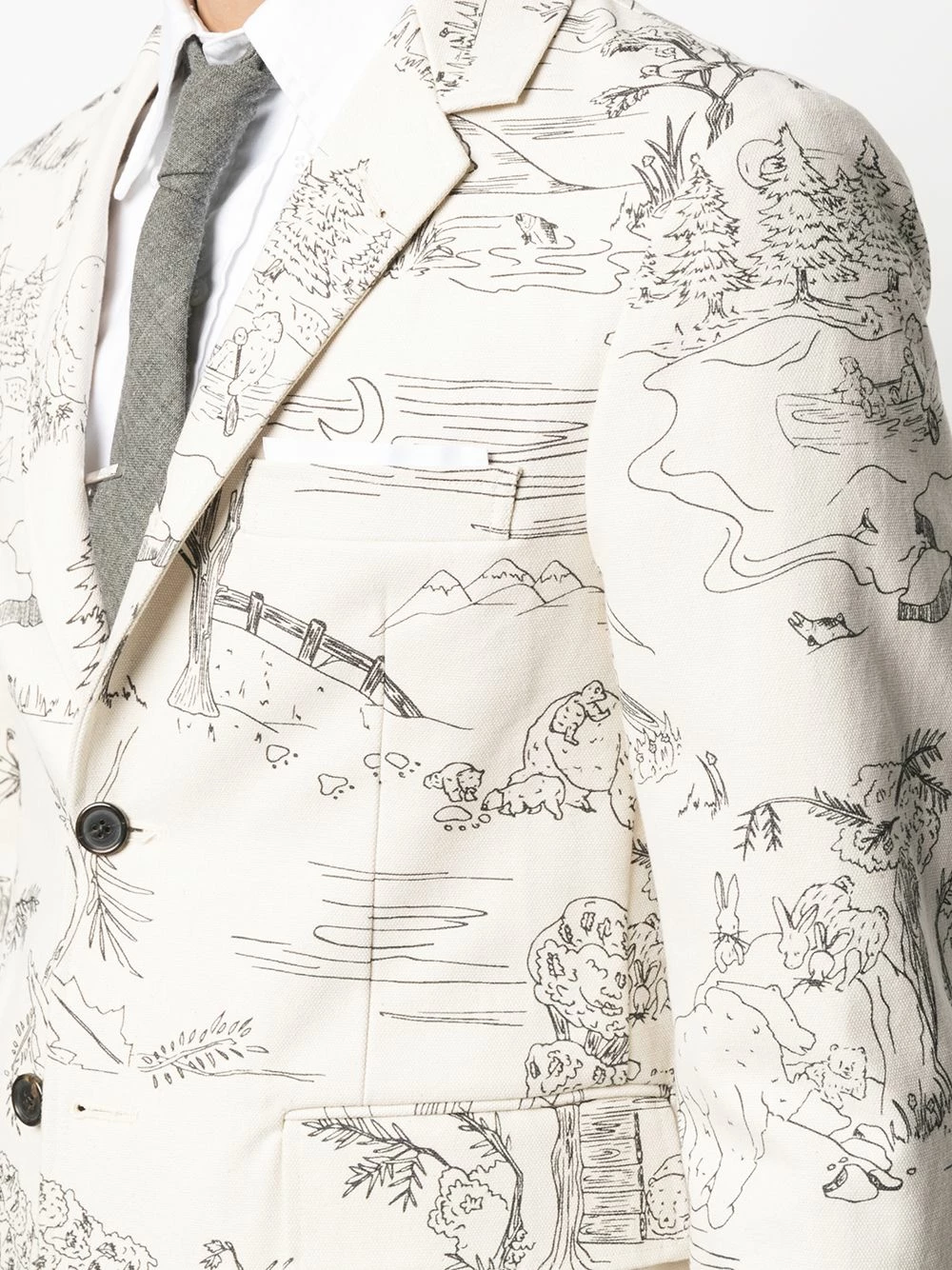 Thom Browne Sketch pattern single breasted blazer jacket blazers of men 5 Thom Browne sketch-pattern single-breasted blazer jacket