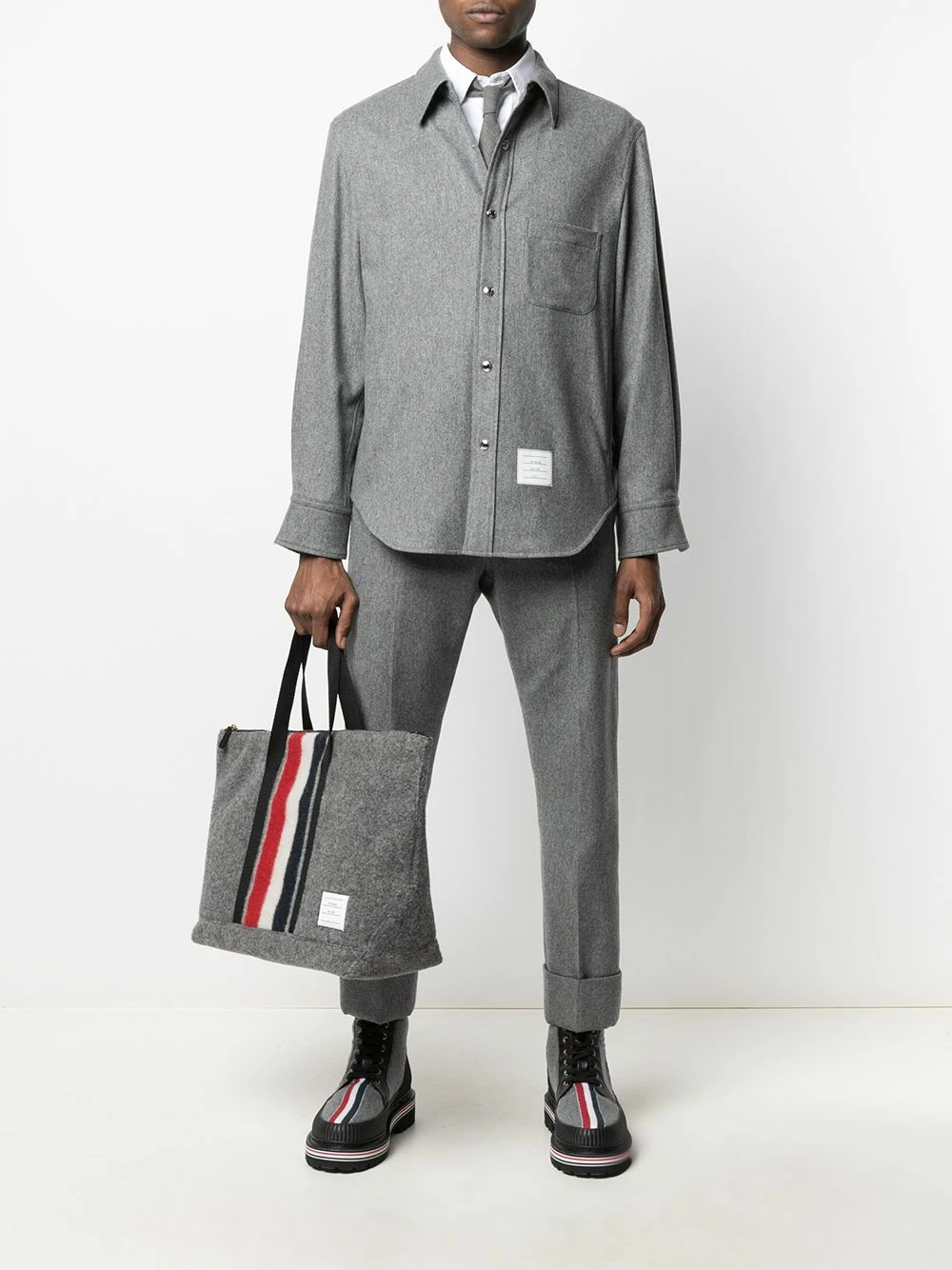 Thom Browne RWB stripe cashmere overshirt shirts of men 2 Thom Browne RWB stripe cashmere overshirt