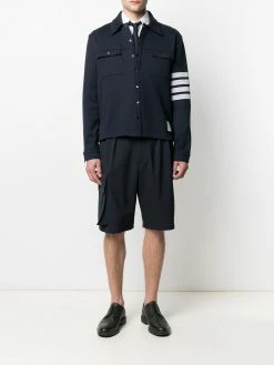Thom Browne 4-Bar buttoned shirt jacket