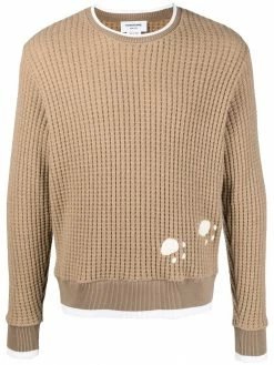 Thom Browne waffle knit bear jumper