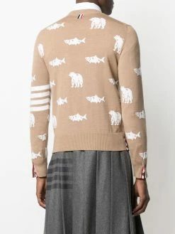 Thom Browne embroidered fish jumper