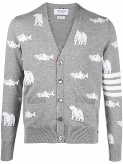 Thom Browne Animal Icon knitted cardigan