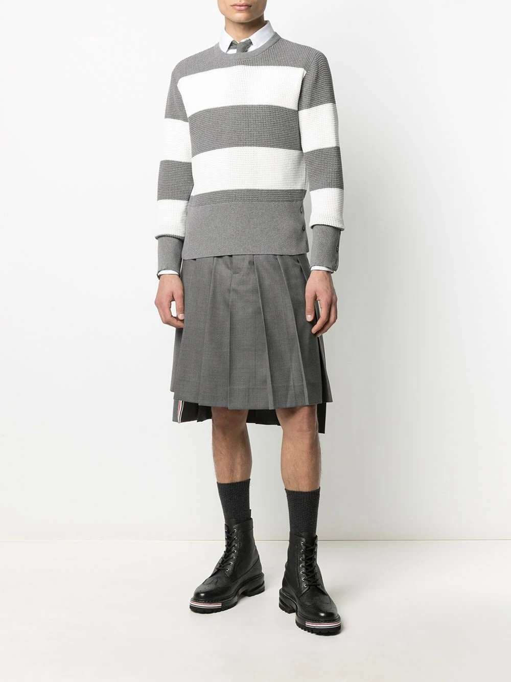 Thom Browne Two tone striped jumper knitted sweaters of men 2 Thom Browne two-tone striped jumper