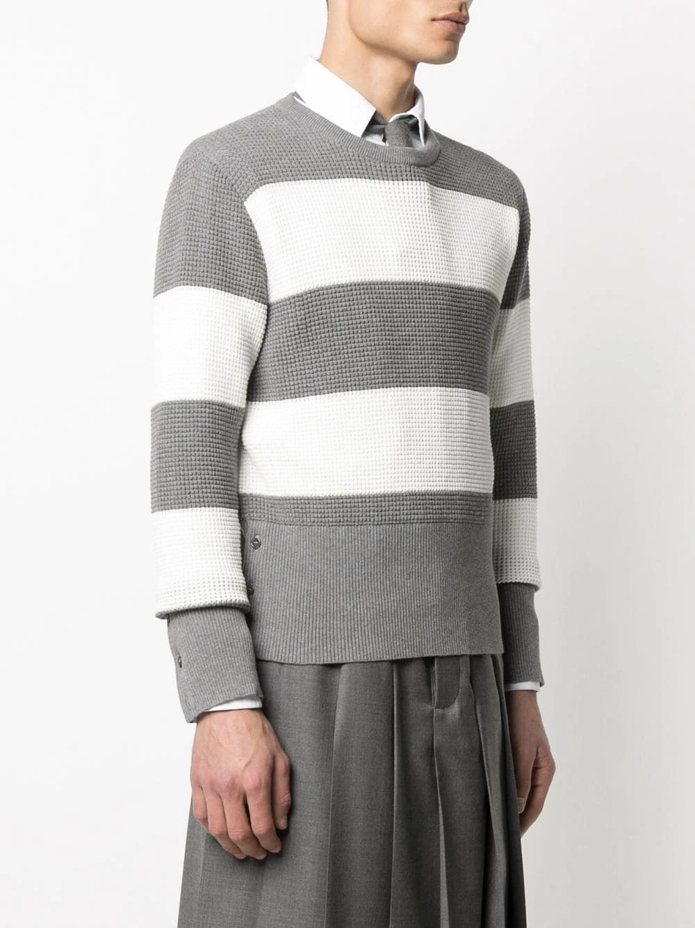 Thom Browne Two tone striped jumper knitted sweaters of men 3 Thom Browne two-tone striped jumper