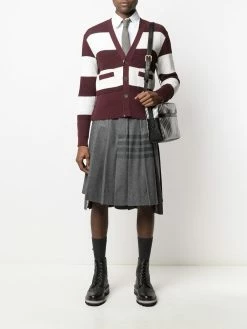 Thom Browne striped waffle knit cardigan