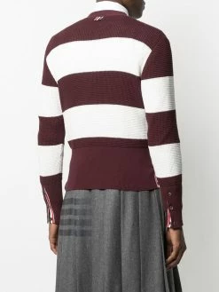 Thom Browne striped waffle knit cardigan