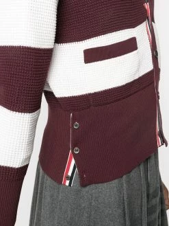 Thom Browne striped waffle knit cardigan