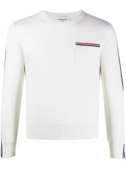 Thom Browne tri-stripe long-sleeve jumper