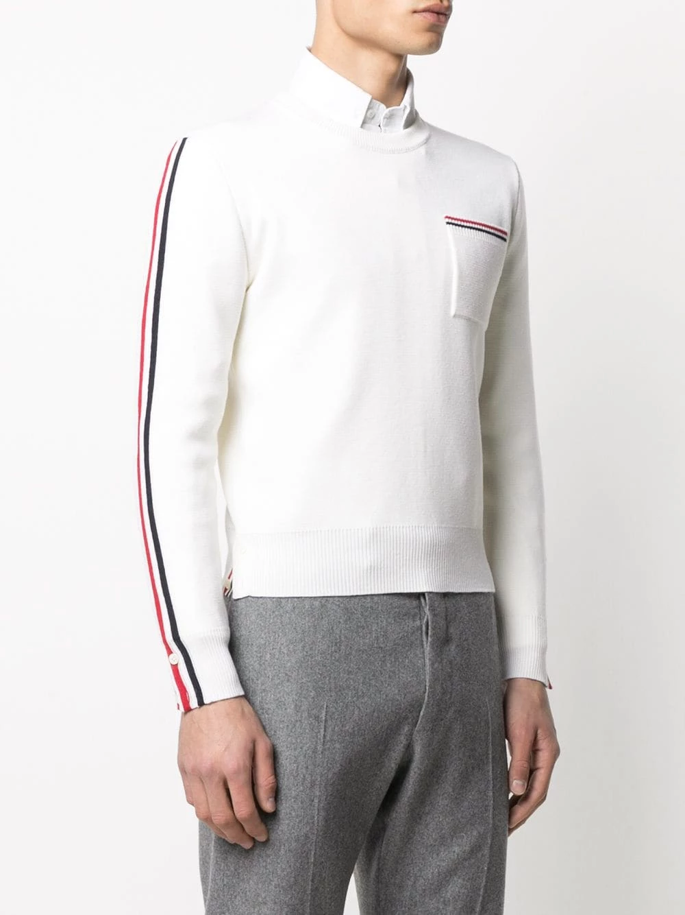 Thom Browne Tri stripe long sleeve jumper knitted sweaters of men 3 Thom Browne tri-stripe long-sleeve jumper