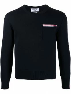 Thom Browne signature stripe trim jumper