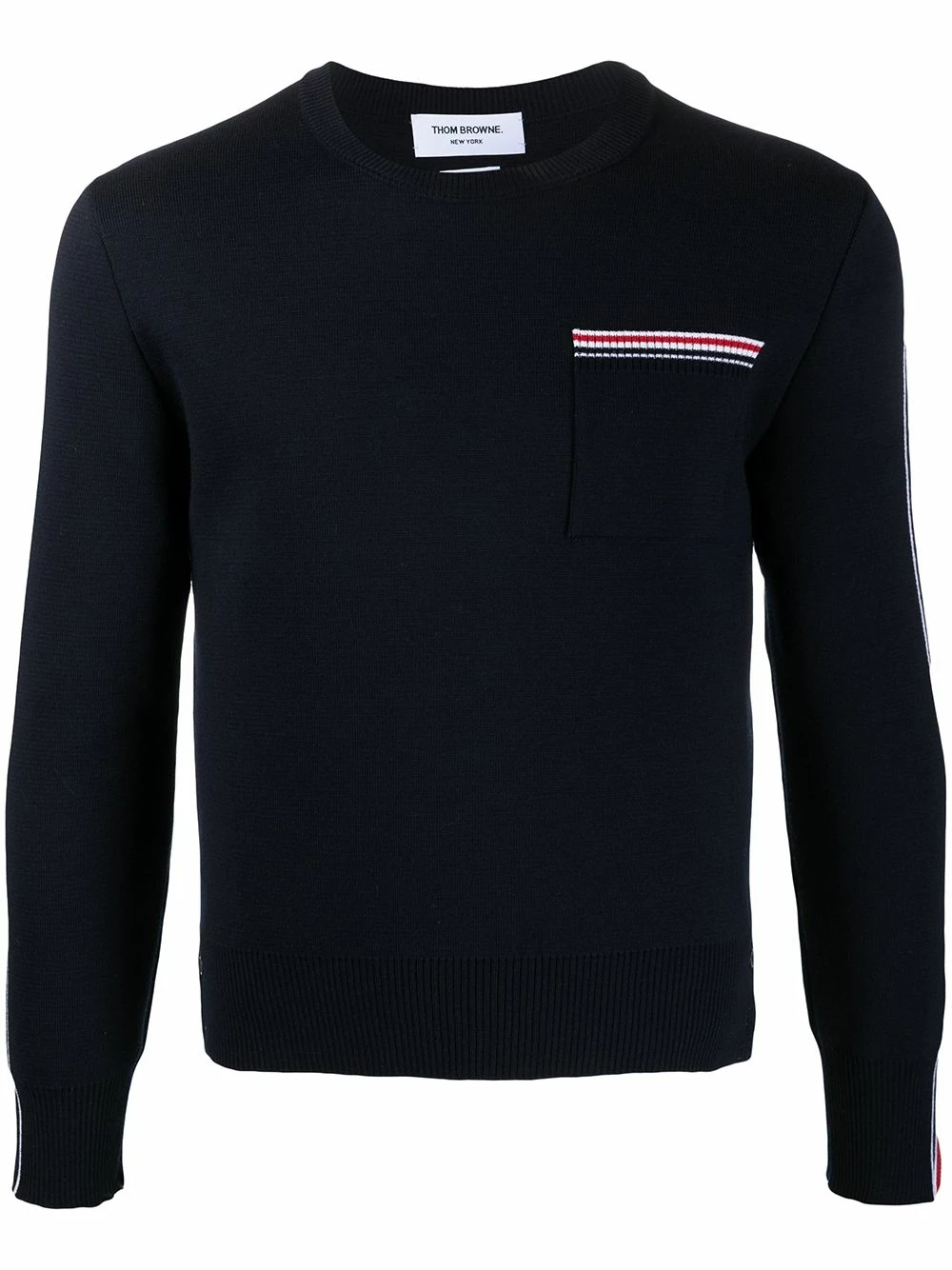 Thom Browne Signature stripe trim jumper knitted sweaters of men 1 Thom Browne signature stripe trim jumper