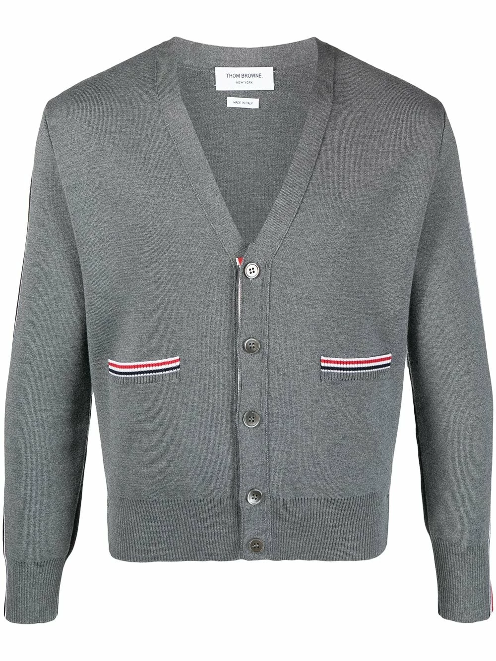 Thom Browne Stripe detailed wool cardigan cardigans of men 1 Thom Browne stripe-detailed wool cardigan