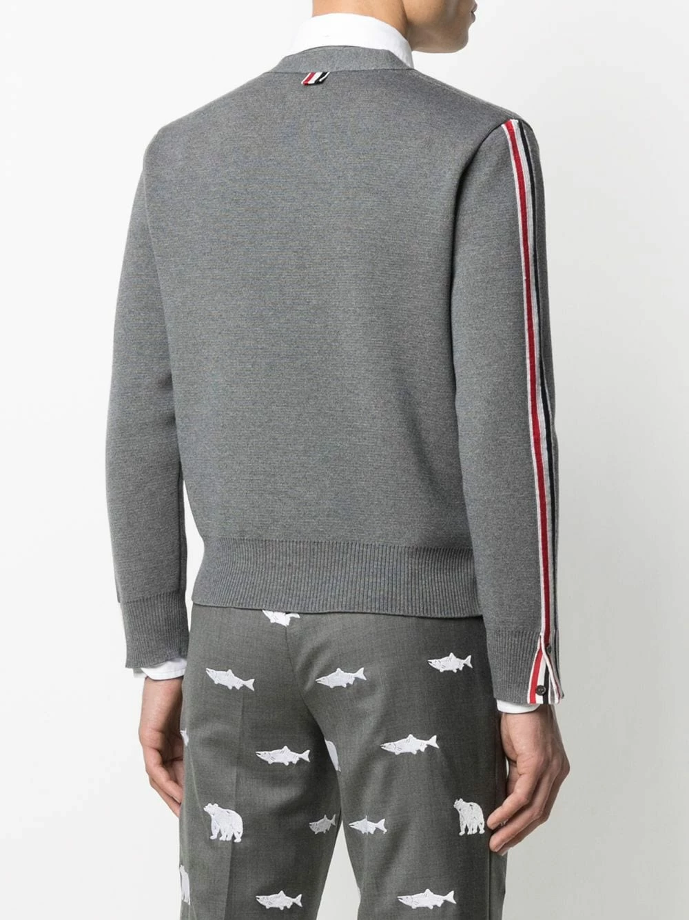 Thom Browne Stripe detailed wool cardigan cardigans of men 4 Thom Browne stripe-detailed wool cardigan