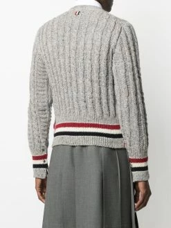 Thom Browne striped cable-knit cardigan