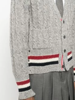 Thom Browne striped cable-knit cardigan