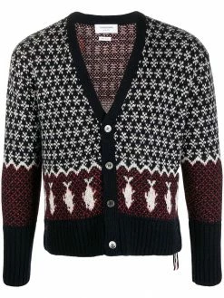 Thom Browne intarsia-knit buttoned cardigan