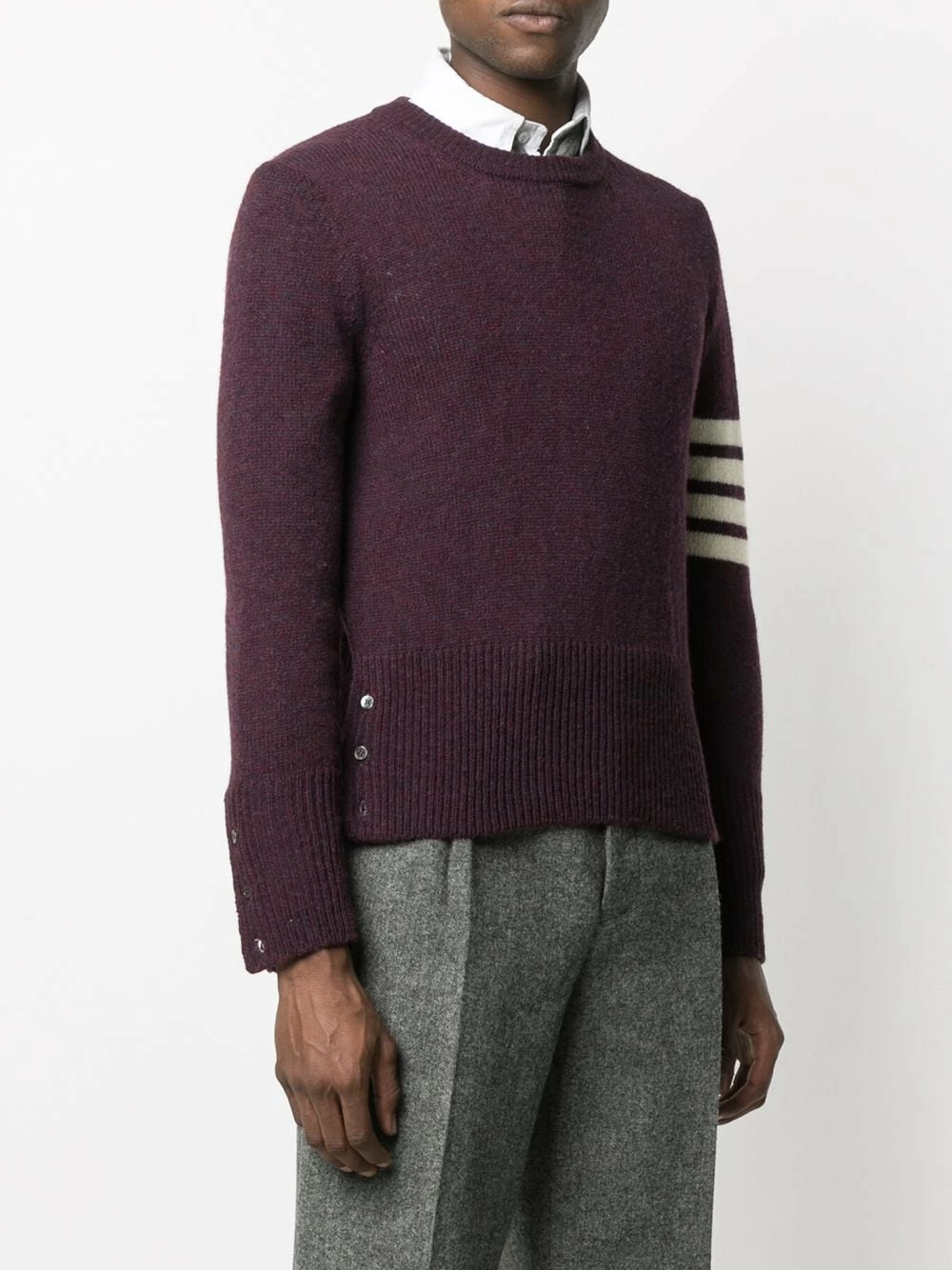 Thom Browne 4 Bar motif chunky knit jumper knitted sweaters of men 3 Thom Browne 4-Bar motif chunky-knit jumper