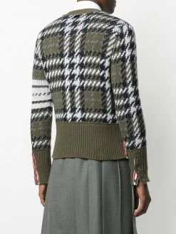 Thom Browne Houndstooth knitted V neck cardigan cardigans of men 8 Thom Browne houndstooth knitted V-neck cardigan