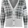 Thom Browne checked intarsia knit cardigan