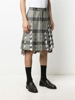 Thom Browne pleated check-pattern suit skirt