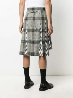 Thom Browne pleated check-pattern suit skirt