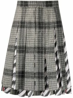 Thom Browne pleated check-pattern suit skirt