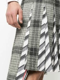 Thom Browne pleated check-pattern suit skirt