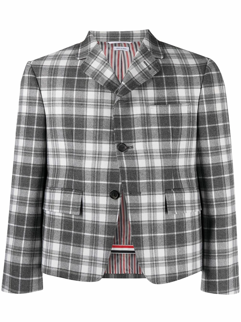 Thom Browne Tartan check cropped jacket blazers of men 1 Thom Browne tartan check cropped jacket