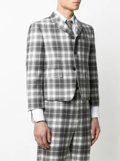 Thom Browne Tartan check cropped jacket blazers of men 7 Thom Browne tartan check cropped jacket