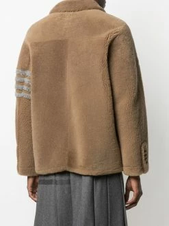 Thom Browne 4-Bar stripe reversible shearling jacket