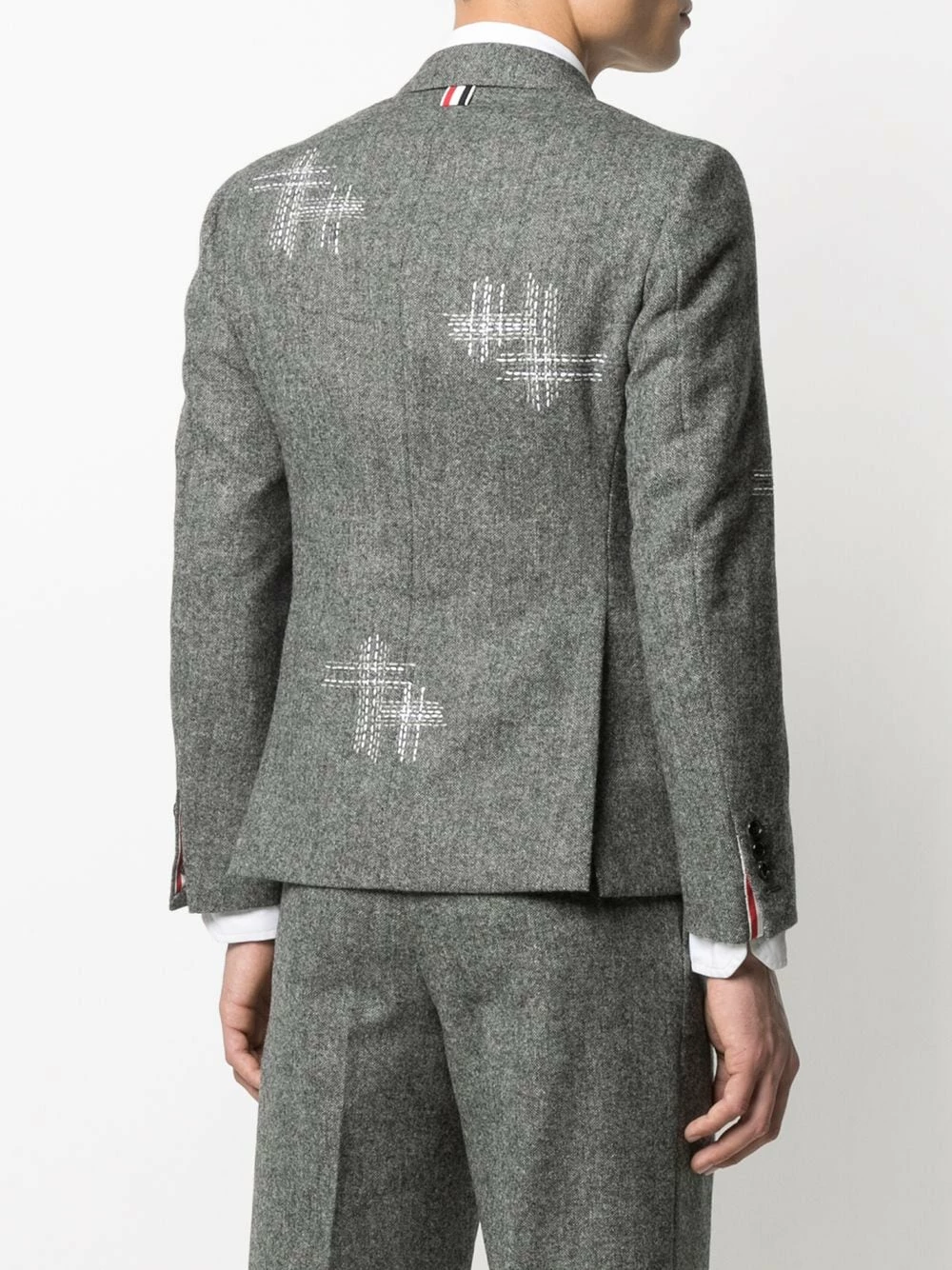Thom Browne Contrast stitch single breasted blazer jacket blazers of men 4 Thom Browne contrast-stitch single-breasted blazer jacket