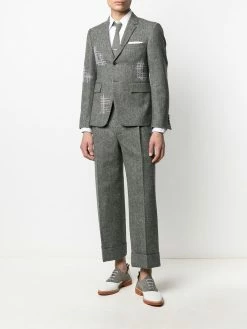 Thom Browne contrast-stitch single-breasted blazer jacket