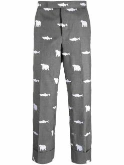 Thom Browne animal-pattern tailored trousers