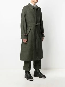 Thom Browne tri-stripe detail tie-waist coat