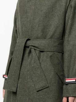 Thom Browne tri-stripe detail tie-waist coat