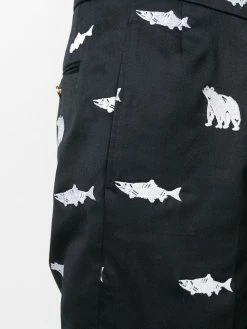 Thom Browne embroidered animal trousers