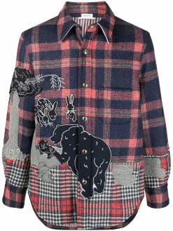 Thom Browne embroidered bear shirt jacket