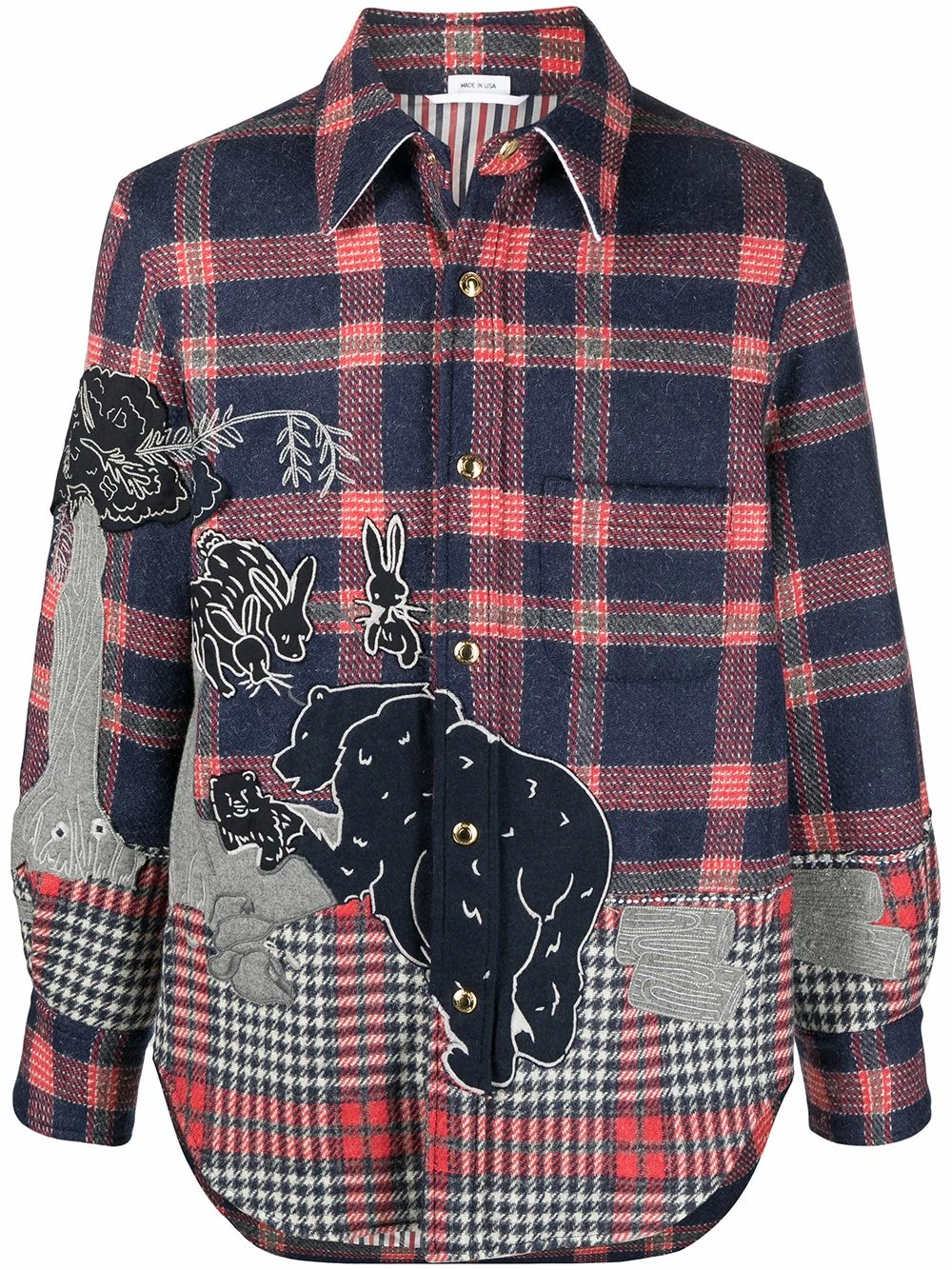 Thom Browne Embroidered bear shirt jacket shirt jackets of men 1 Thom Browne embroidered bear shirt jacket