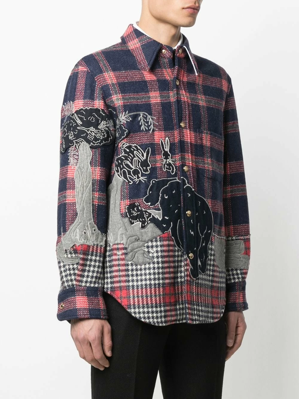 Thom Browne Embroidered bear shirt jacket shirt jackets of men 3 Thom Browne embroidered bear shirt jacket