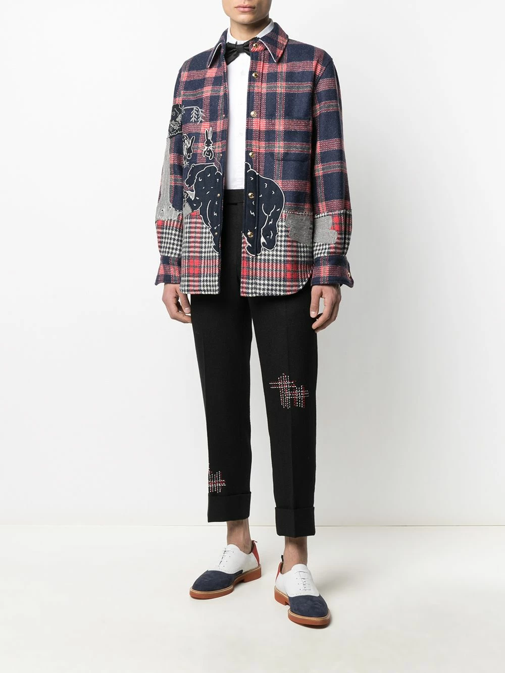 Thom Browne Embroidered bear shirt jacket shirt jackets of men 2 Thom Browne embroidered bear shirt jacket