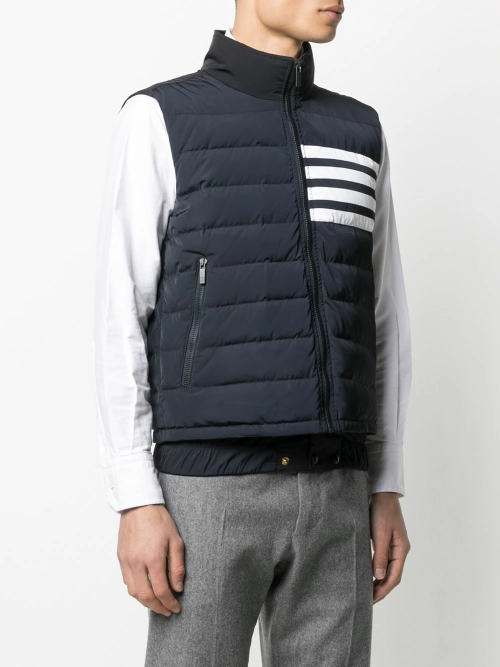 Thom Browne 4 Bar motif puffer gilet waistcoats & gilets of men 3 Thom Browne 4-Bar motif puffer gilet