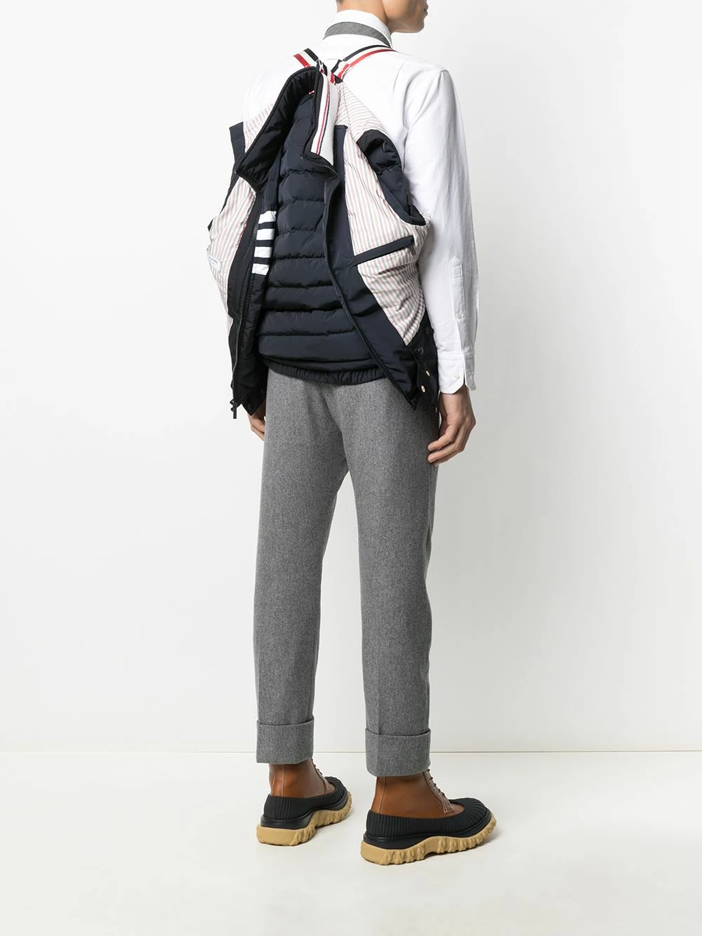 Thom Browne 4 Bar motif puffer gilet waistcoats & gilets of men 6 Thom Browne 4-Bar motif puffer gilet