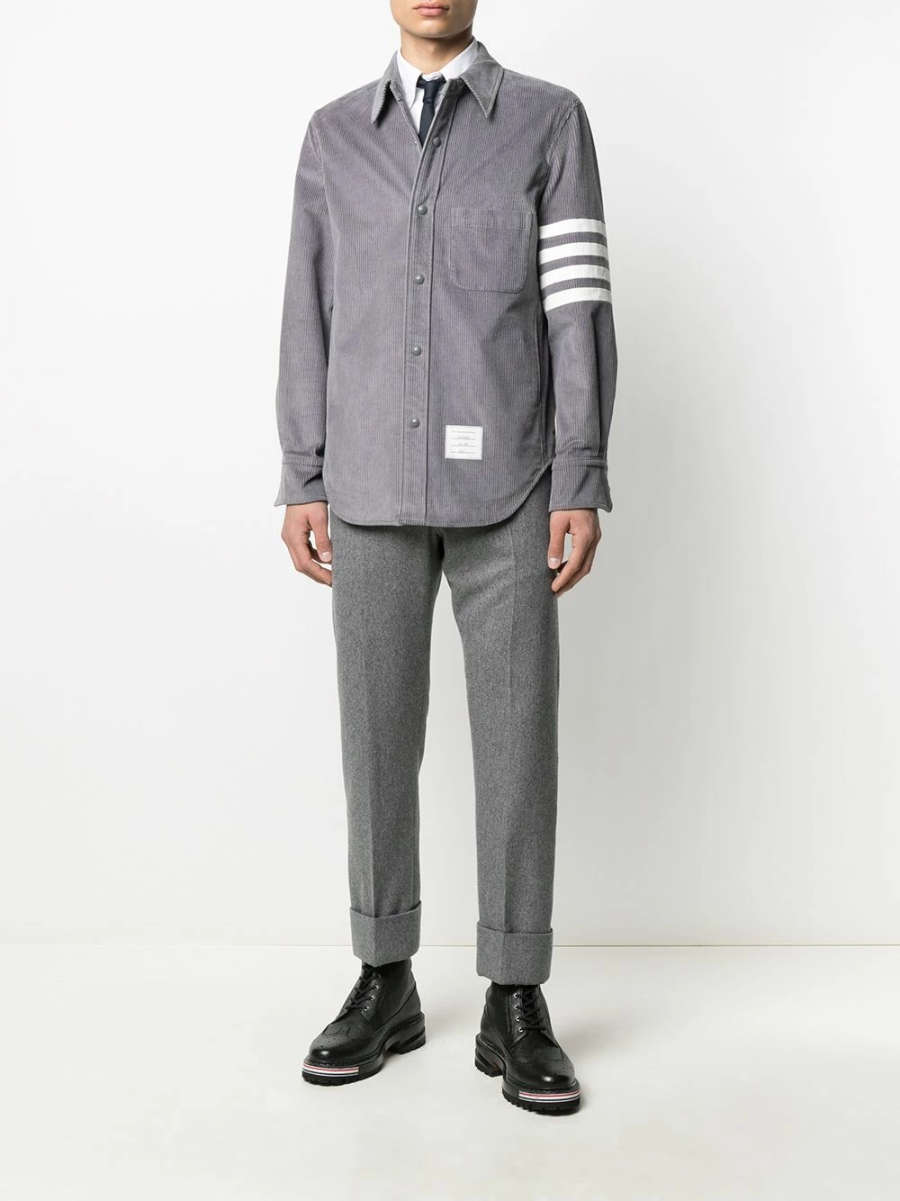 Thom Browne 4 Bar motif buttoned shirt shirts of men 2 Thom Browne 4-Bar motif buttoned shirt